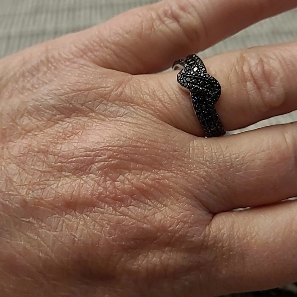 Real Black Spinel and Sterling Ring and Bracelet Set - Picture 2 of 8